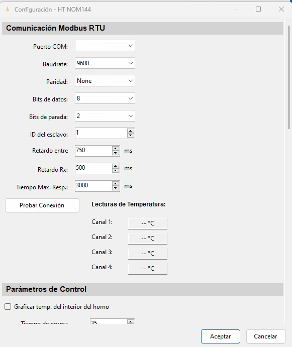 Interfaz del software HT NOM144, captura 4 de 9