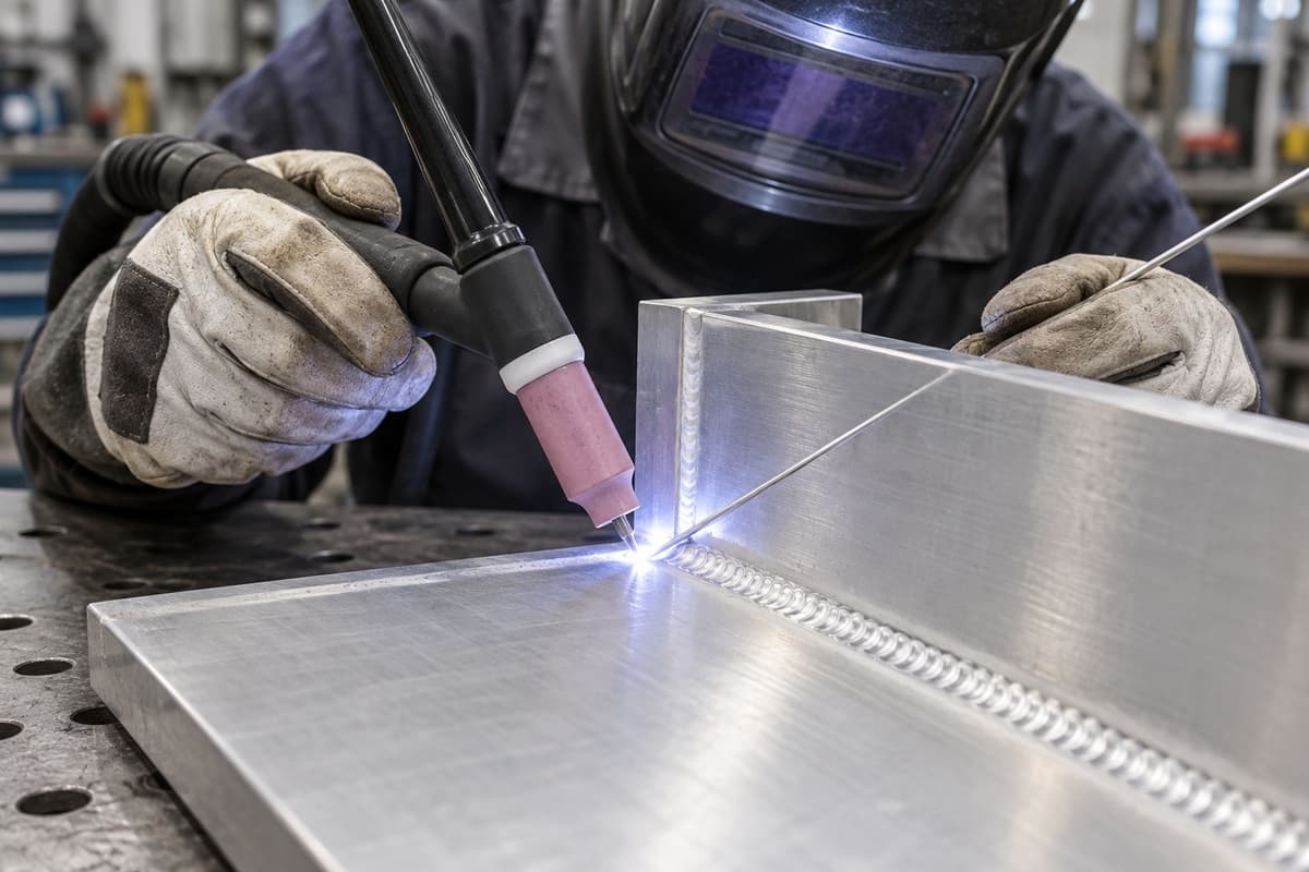 Aplicación de soldadura en aluminio para pieza mecánica.